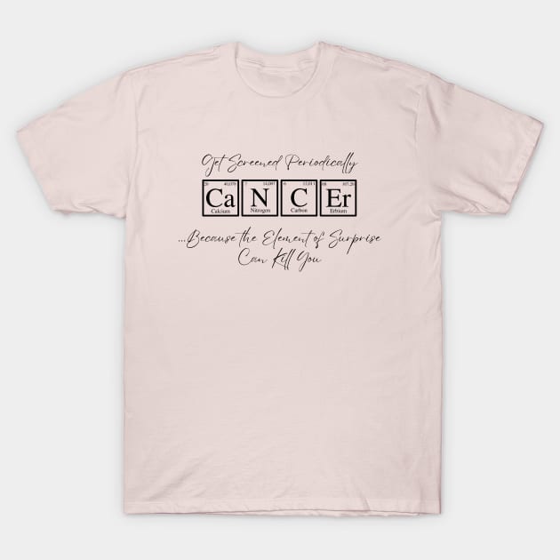 Periodic Table Cancer (cb) T-Shirt by Fight and Flaunt